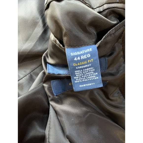 Stafford  Men’s Corduroy Blazer Signature Classic Fit 44R 2‎ Button Brown - Picture 7 of 9